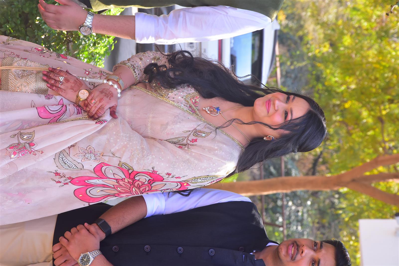 Candid reception smile